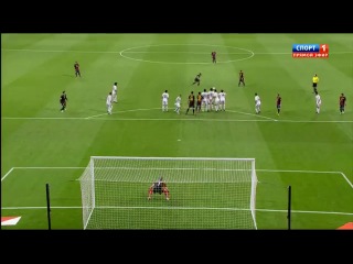 spanish super cup 2012. real madrid 2-1 barcelona. messi goal